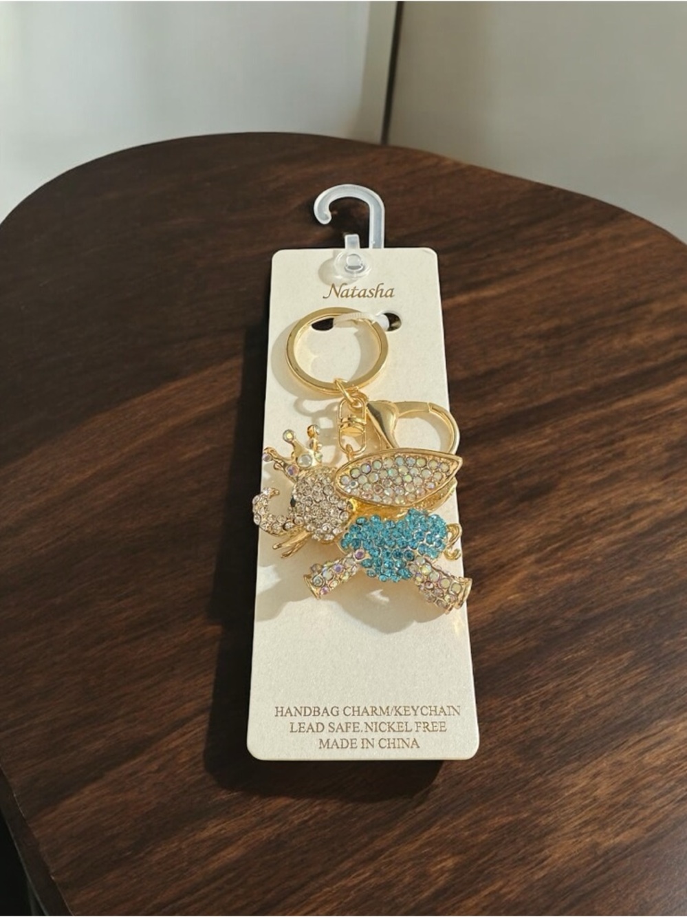 Natasha Gold Iridescent Elephant Keychain / Bag Charm